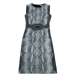 Diane von Furstenberg DVF BEY Python Print Snake Sleeveless Gray Size 0 Bodycon